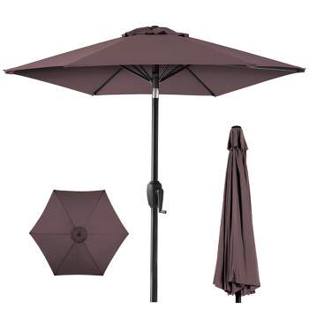 Best Choice Products 7.5ft Heavy-Duty Outdoor Market Patio Umbrella w/ Push Button Tilt, Easy Crank