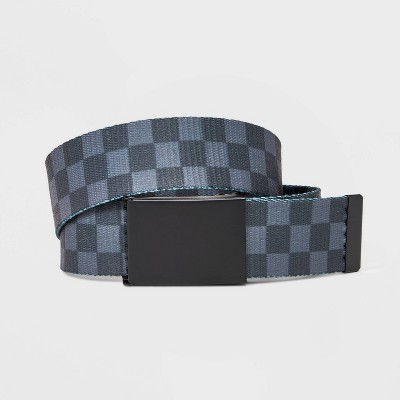 Boys' Checkered Slide Belt - Cat & Jack™ Black