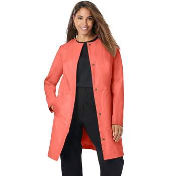 Jessica London Women's Plus Size Leather Swing Coat, 32 - Midnight Violet :  Target