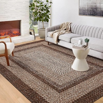 Non-Slip Kitchen Runner Rug, Washable Boho Vintage Rug with Rubber Backing for Hallway, Entryway, Laundry Room