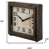 HomeRoots Square  Bronze Toned Metal Desk Table Clock With Traditional Black Numbers And Hands - 3 of 4