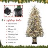 4.5 Ft Artificial Christmas Tree with 200 Warm White  Lights and Red Berries Potted Base Holiday Xmas Tree - 3 of 4