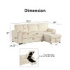 HOMES: Inside + Out Paeke Sleeper Sectional Sofa Corduroy with Storage Chaise and Reversible Beige - 3 of 4