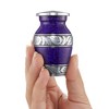 Reminded Small Cremation Keepsake Urns for Human Ashes, Set of 4 Silver Miniature Urns with Velvet Case and Bags - 2 of 4