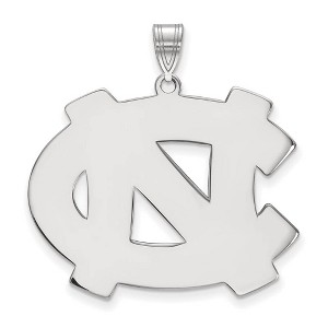 Black Bow Jewelry 14k White Gold North Carolina Tar Heels NCAA Extra Large Pendant - 1 of 3