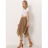 Allegra K Women's Elastic Waist Chiffon Handkerchief Hem Midi Skirt - 3 of 4