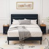 Modern Nightstand with Storage Cabinet and Solid Wood Tabletop, Iron Beside Table Coffee Table with Tempered Glass Door - 3 of 4