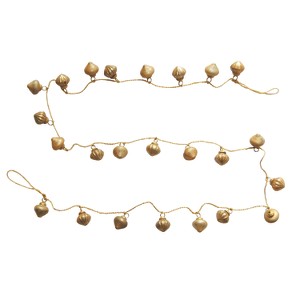 Storied Home Embossed Mercury Glass Ornament Garland, Matte Antique Gold Finish - 1 of 1
