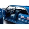 1962 Pontiac Catalina Ensign Blue Metallic with Blue and White Interior 1/18 Diecast Model Car by Auto World - 4 of 4
