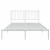 vidaXL Classic White Metal Bed Frame with Detailed Headboard, Powder-Coated Steel Construction - 4 of 4
