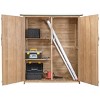 Costway Garden Outdoor Wooden Storage Shed Cabinet Double Doors Fir Wood Lockers - 4 of 4