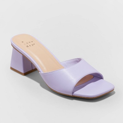 Women's Harlow Mule Heels - A New Day™ Lavender 8.5