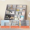 AENKYO 4-Tier Kids Bookshelf and Toy Storage Organizer Wooden Bookcase with Display Ledges & Storage Bin, Natural MDF - 3 of 4