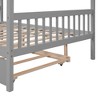 NicBex Full Size Loft Bed Roof Shape Pine Bed Frame with Twin Trundle and Headboards for Bedroom, No Box Spring Required - 4 of 4