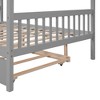 NicBex Full Size Loft Bed Roof Shape Pine Bed Frame with Twin Trundle and Headboards for Bedroom, No Box Spring Required - image 4 of 4