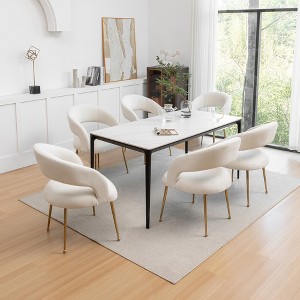 SEYNAR Mid Century Modern Velvet Upolstered Open-Back Dining Chair Set of 6 - 1 of 4