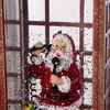 Whisen 4x4x10"H Christmas Lighted Water Spinning Phone Booth With Santa On Phone - White & Red - 4 of 4