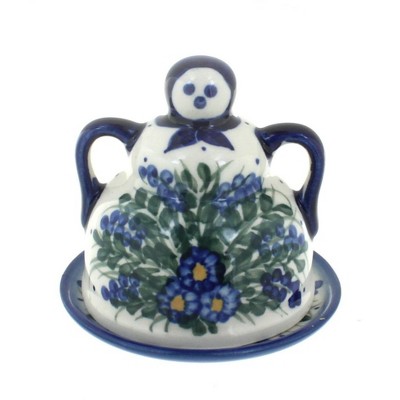 Blue Rose Polish Pottery Hyacinth Small Cheese Lady