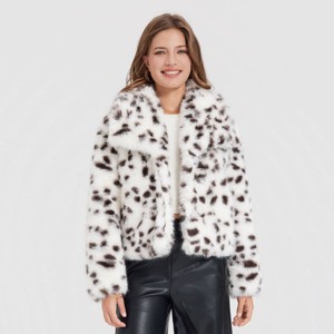 Women's Cropped Faux Fur Jacket - A New Day™ - 1 of 4