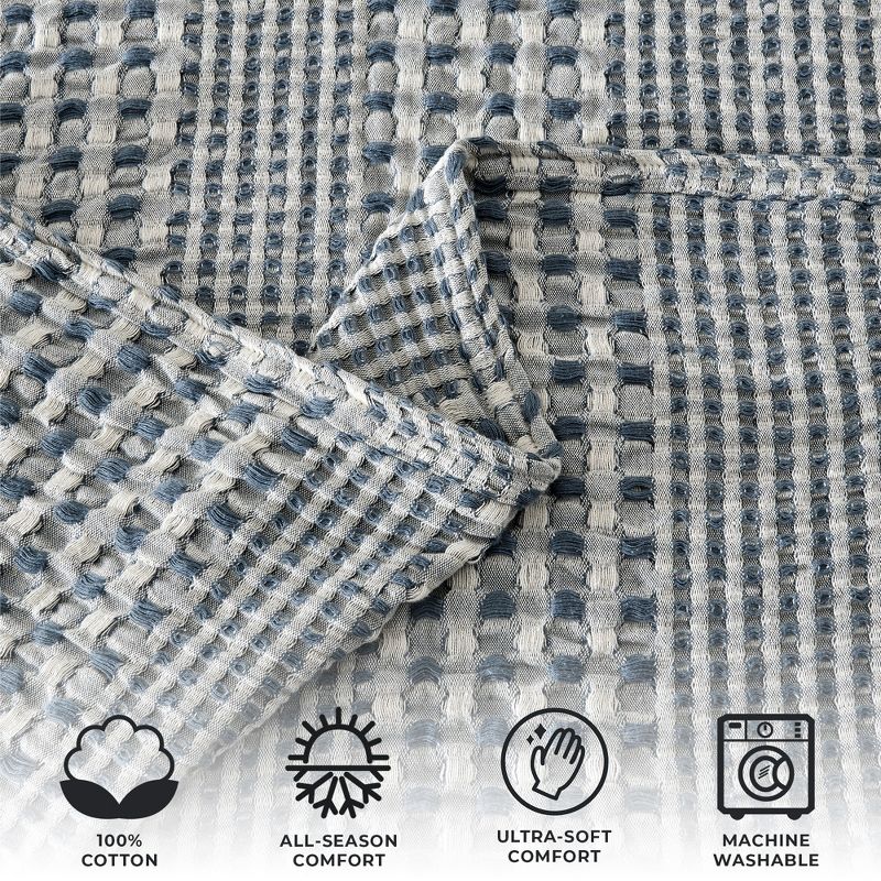 Cotton Soft All Season Waffle Weave Textured Bed Blanket - Great Bay Home, 2 of 5