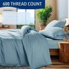 100 Egyptian Cotton King Duvet Cover, 600 Thread Count, Sateen Weave, Zipper Closure, Hotel Style, 3 Piece Set - 2 of 4