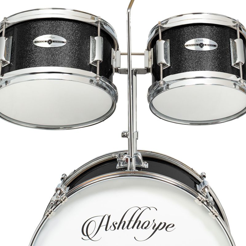 Ashthorpe 5-Piece Complete Junior Drum Set with Brass Cymbals - Advanced Beginner Drum Kit, 4 of 8