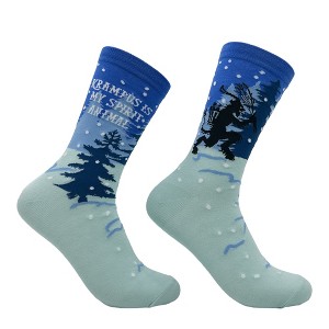 Crazy Dog T-Shirts Women's Krampus Is My Spirit Animal Socks Funny Sarcastic Christmas Novelty Footwear - 1 of 4