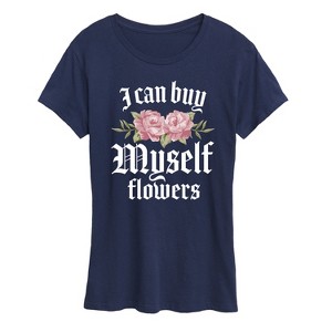 Women's - Instant Message - Buy Myself Flowers Short Sleeve Graphic T-Shirt - 1 of 4