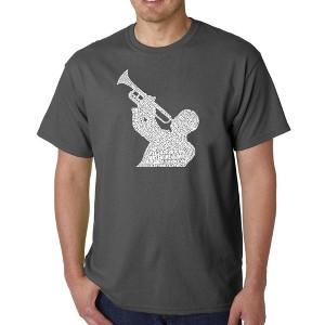 LA Pop Art Men's Word Art T-shirt - ALL TIME JAZZ SONGS - 1 of 4