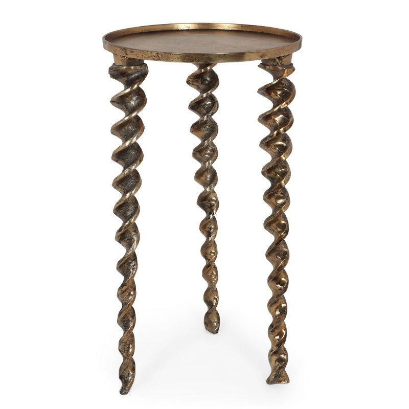 Wrens Handcrafted Boho Industrial Aluminum Side Table Antique Brass - Christopher Knight Home, 1 of 7