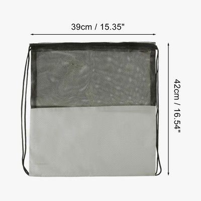 Unique Bargains Drawstring Backpacks Polyester Gray 1 Pc — фото 2