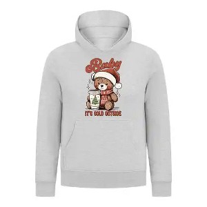 Everyday Kids Christmas Collection Baby It’s Cold Outside Pullover Hoodie – Holiday Sweatshirt - Heather Gray - 1 of 1