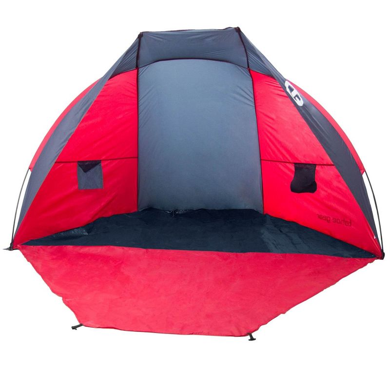 Tahoe Gear Cruz Bay Polyester Summer Sun Shelter and Beach Shade Tent Canopy, withstands Light Rain and Winds up to 25 Miles per Hour, Coral Red, 1 of 7
