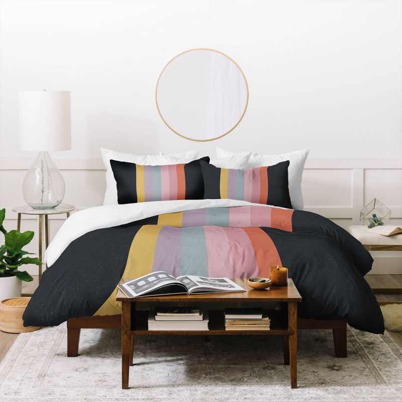 Deny Designs Emanuela Carratoni Retro Rainbow Comforter Bedding Set Black, 5 of 6