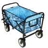 VisioGear Colorful Collapsible Foldable Wagon Cart, Beach Wagon, Utility Wagon Grocery for Cart Camping Shopping, Flower Blue, 25.98"*17.32"*37.4" - 2 of 4