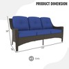YARDSIGHT Outdoor Patio Furniture,3-Seat Wicker Sofa with Waterproof Cover & Anti-Slip Cushions - 4 of 4