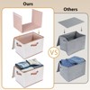 Aoibox Heavy Duty Fabric Storage Bins with Lids 17 Inch 10 Gallon Stackable Decorative Boxes Beige 3 Pack - 3 of 4