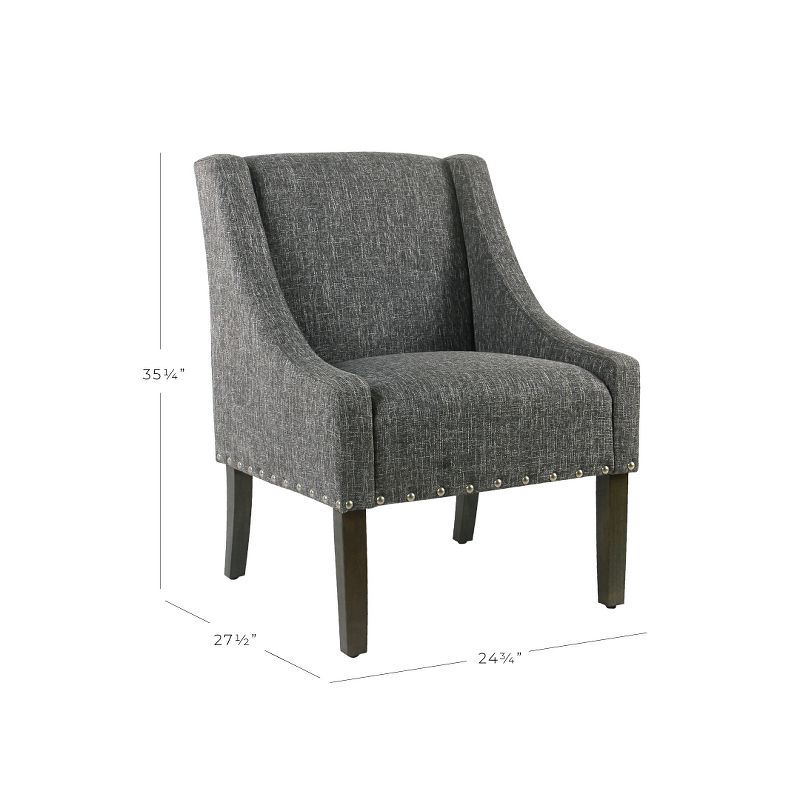 Modern Swoop Accent Chair with Nailhead Trim - Homepop, 2 of 14