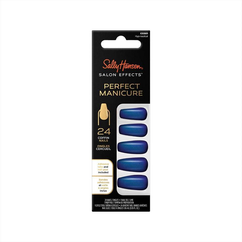 Sally Hansen Salon Effects Perfect Manicure Press-On Nails Kit - Coffin - Hyp-Nautical - 24ct, 1 of 7