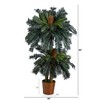 Nearly Natural 5-ft and 3-ft Double Sago Palm Artificial Tree with Basket - 2 of 4