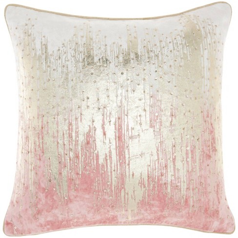 Mina Victory Sofia Beaded Waves Nude Throw Pillows 18 x 18