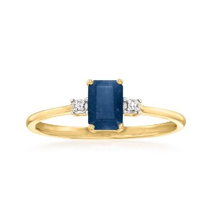 Ross-Simons 0.50 Carat Sapphire Ring With Diamond Accents in 10kt Yellow Gold - 1 of 4