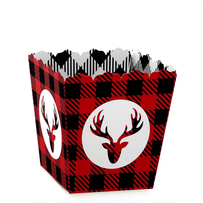 Big Dot of Happiness Prancing Plaid - Party Mini Favor Boxes - Christmas and Holiday Buffalo Plaid Party Treat Candy Boxes - Set of 12, 1 of 6