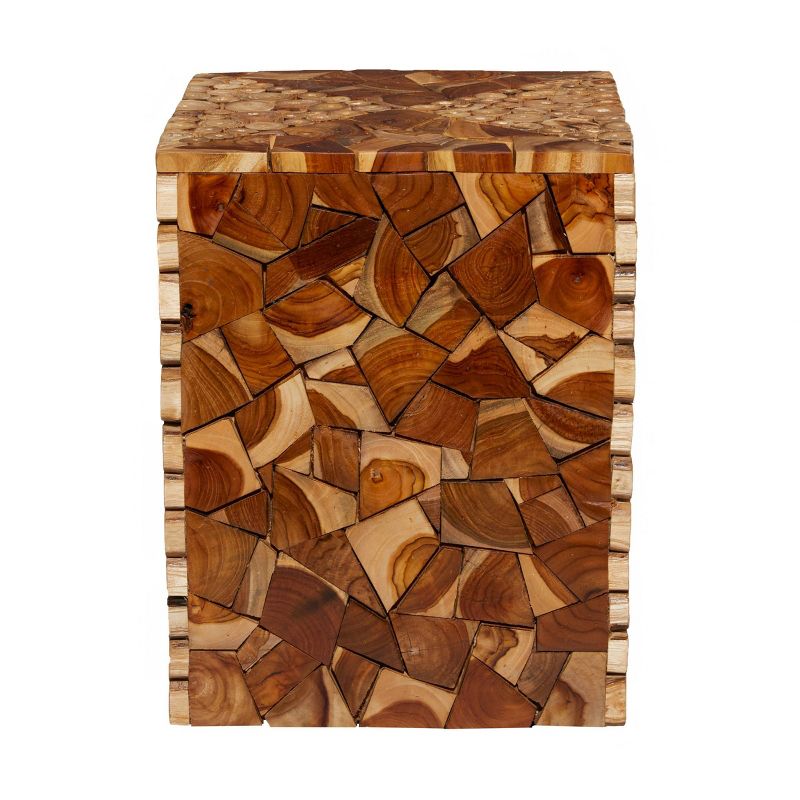 Contemporary Teak Wood Accent Stool Brown - Olivia &#38; May, 5 of 7