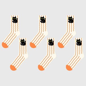 Anna-Kaci Women's 6pk Striped Ankle Socks - Cute Print Pattern Casual Socks for Daily Wear - 1 of 3