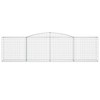 vidaXL 4-Pcs Arched Gabion Basket Galvanized Iron - Outdoor Decorative Sound-Insulating Garden Wall 157.5" x 19.7" x 39.4"/47.2" - 4 of 4