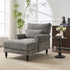 GDFStudio Adela Modern 51.6" Velvet Upholstered Chaise Lounge with Waist Pillow - 3 of 4