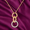 Slickblue Classic Goldtone Hoop Pendant Necklace for Women – Pave Set Cubic Zirconia, 16” Chain with Extender - 2 of 3