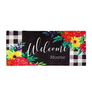 Evergreen Summer Bloom Textured Sassafras Indoor Outdoor Switch Doormat 1'10"x10" Multicolored - 1 of 4
