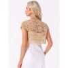 INSPIRE CHIC Women's Elegant Short Sleeve Sheer Floral Lace Shrug - 4 of 4